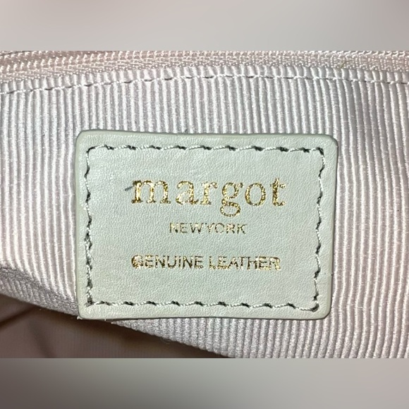 Margot New York Neutral Suede Genuine Leather Kaye Bucket Large Tote Lined - Picture 11 of 16